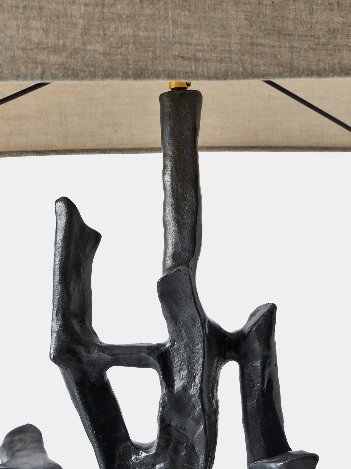 Viya - Maski Brass and Linen Table Lamp - Brass - ABASK