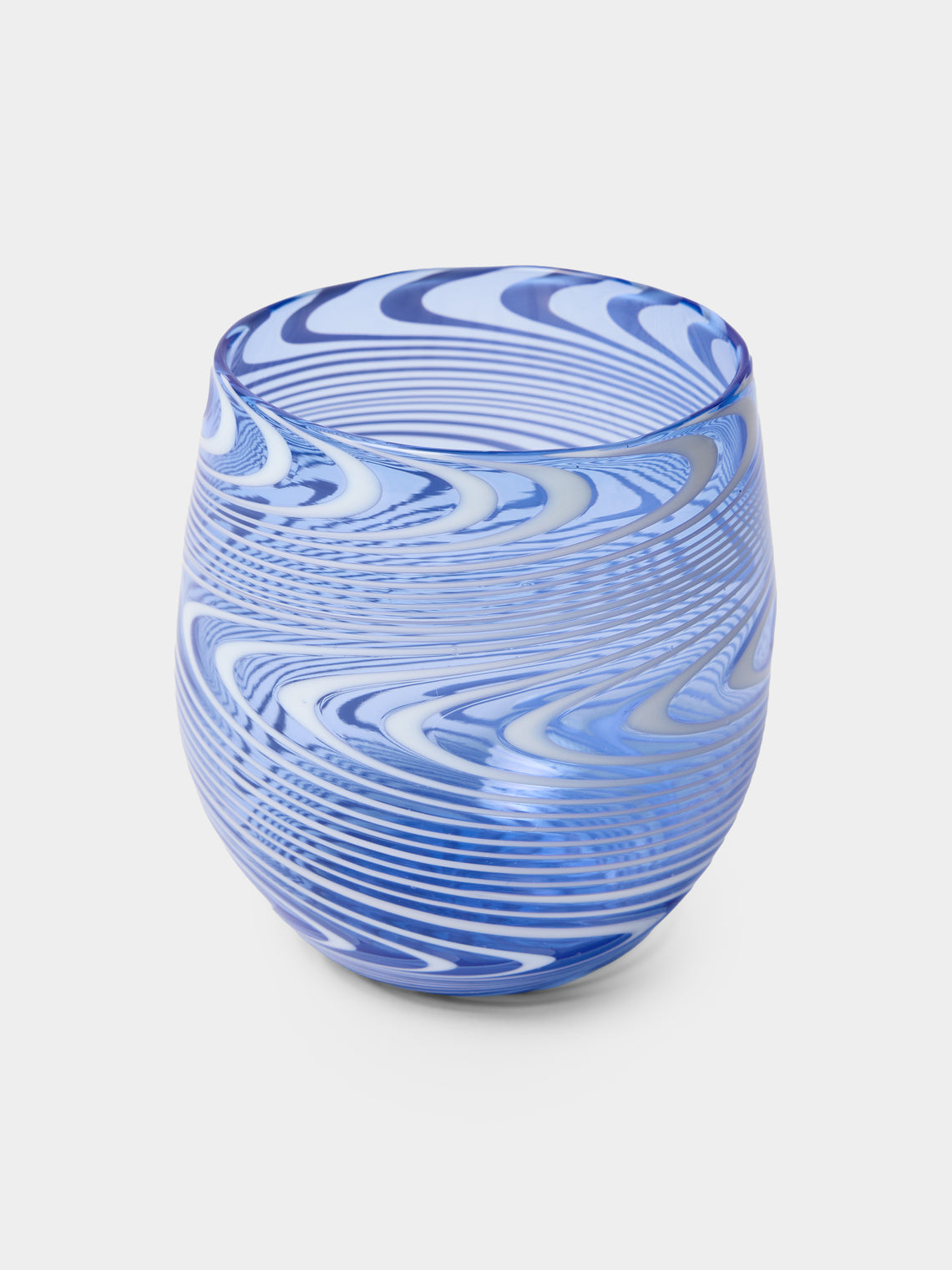 Cosima Swayze - Wave Hand-Blown Murano Glass Tumbler - Blue - ABASK - 