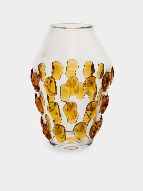 Carlo Moretti - Gemmarto Hand Blown Murano Glass Vase (13.5in/35cm) - Clear - ABASK - 