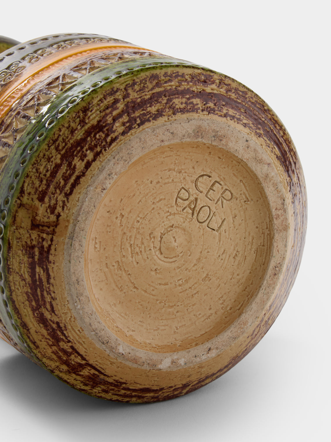 Antique and Vintage - 1960s Bitossi Sahara Ceramic Jug - Green - ABASK