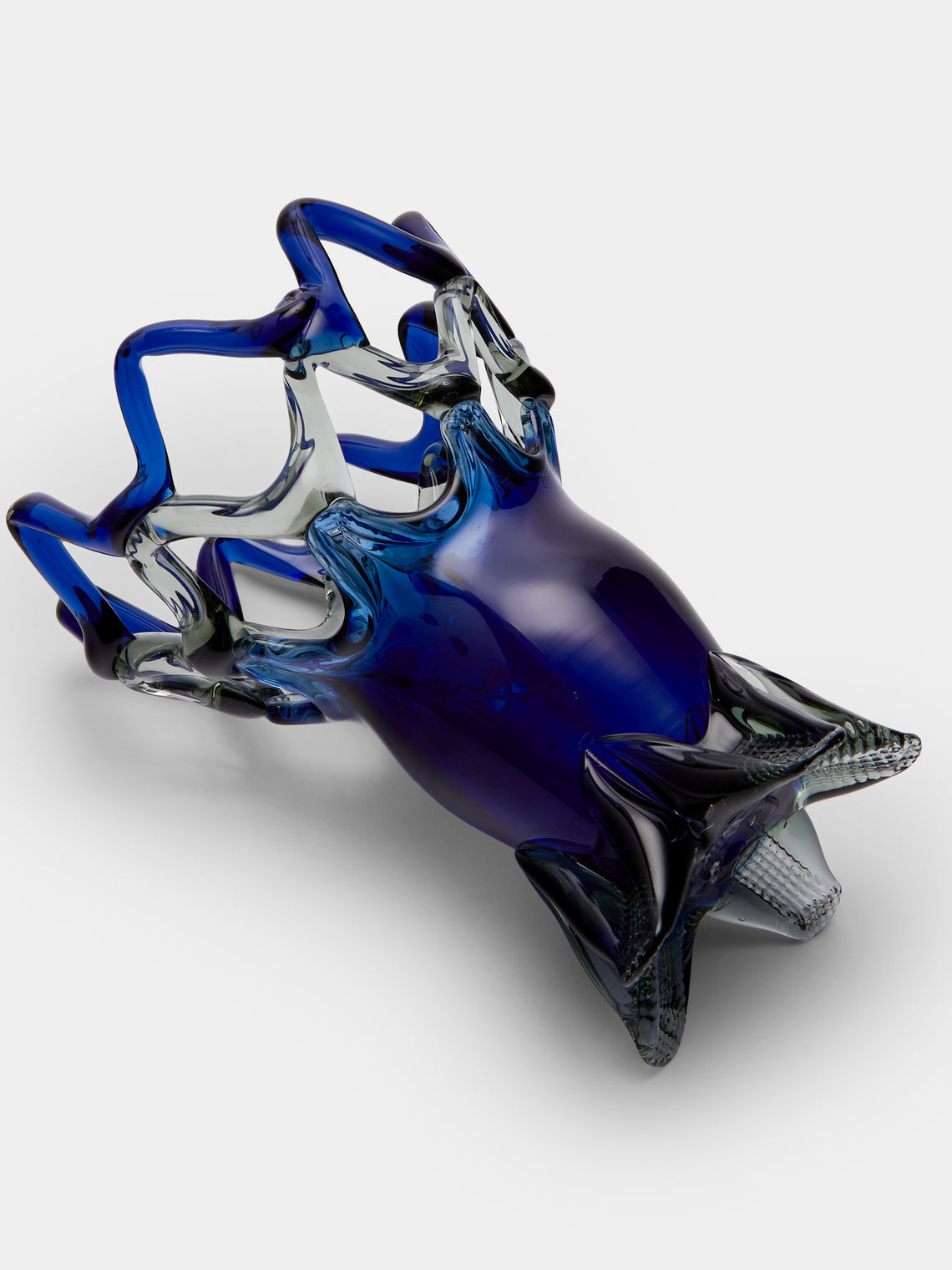 Antique and Vintage - Mid-Century Glass Vase - Blue - ABASK