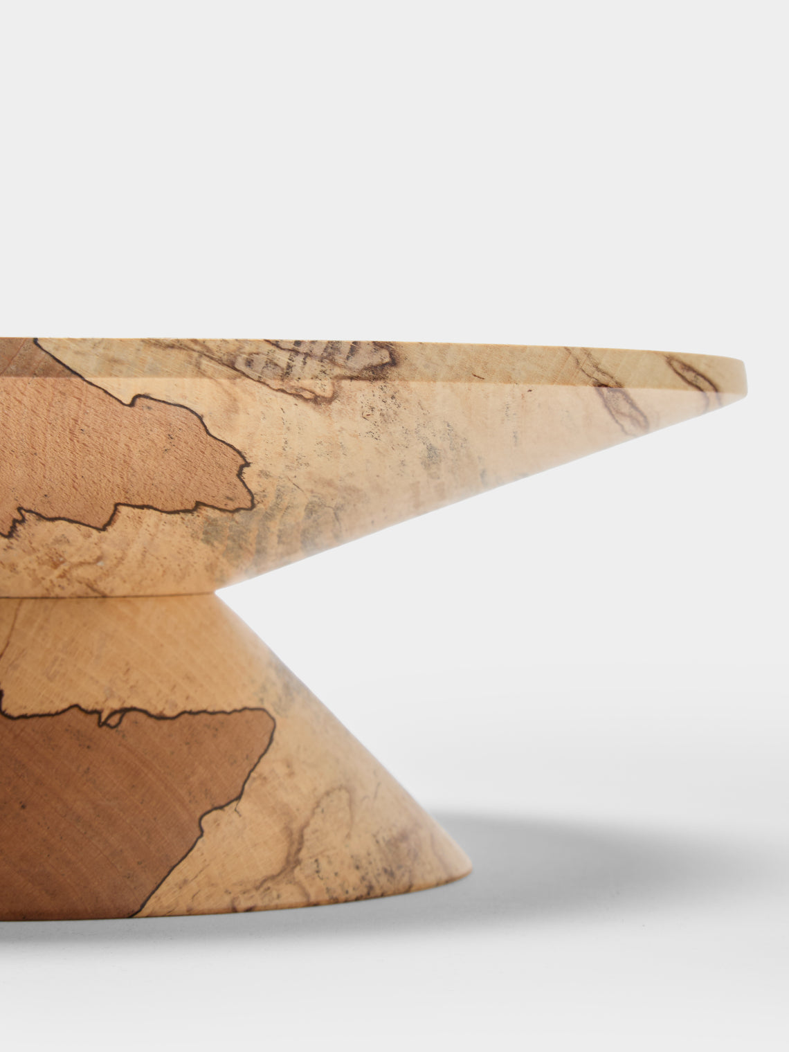 Bird & Branch - Hand-Turned Spalted Beech Cake Stand with Server - Natural - ABASK
