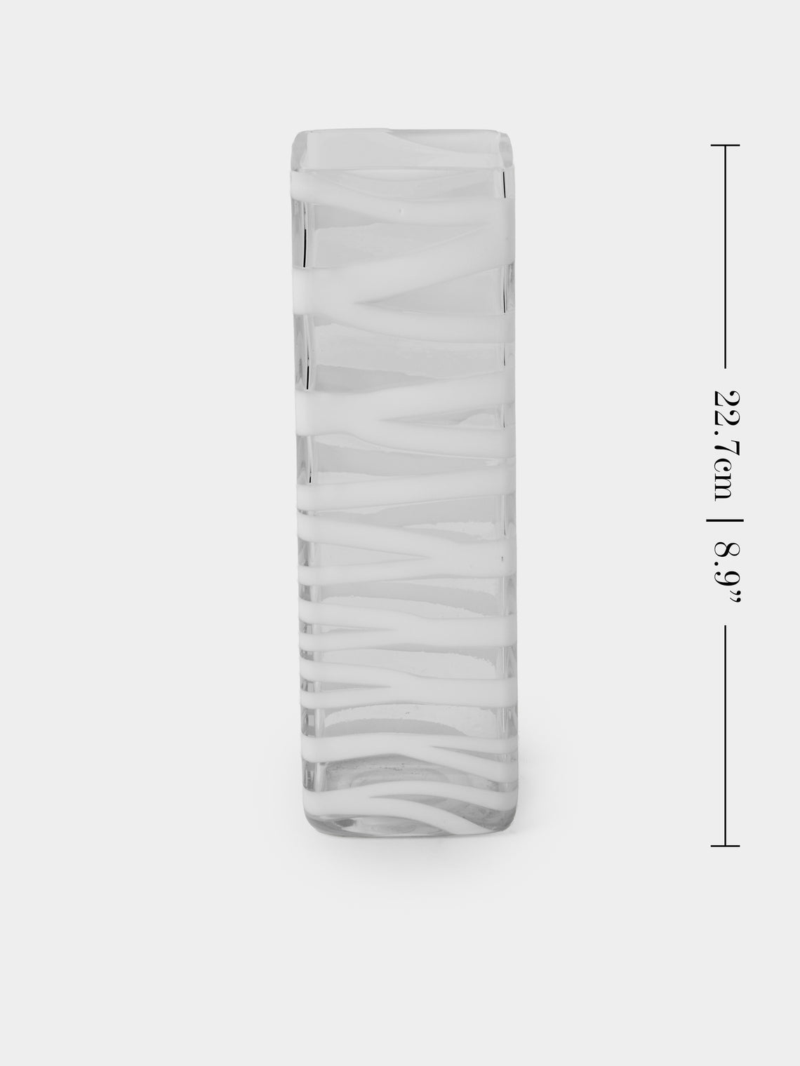 Antique and Vintage - 1960s Vistosi Glass Vase (9in/22.5cm) - Clear - ABASK