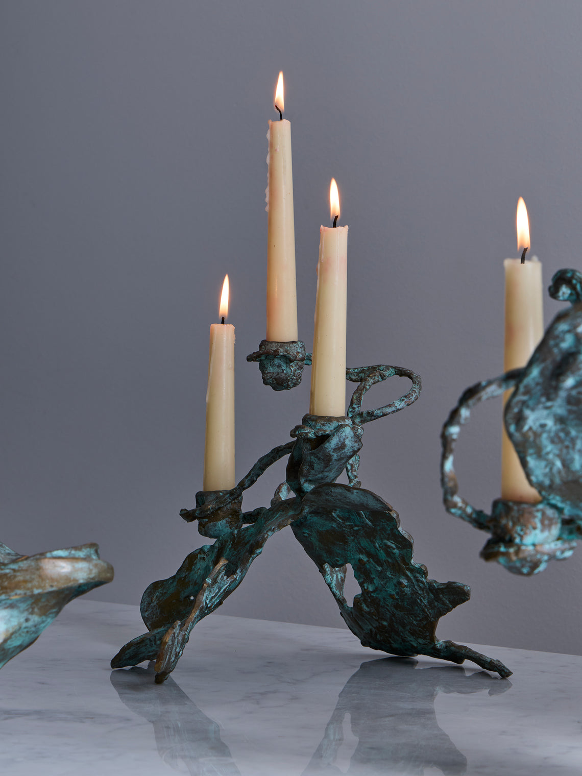 Viya - Kusumavana Brass Small Candle Holder - Brass - ABASK