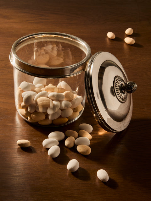Antique and Vintage - 20th-Century Silver-Plated and Glass Lidded  Jar - Silver - ABASK
