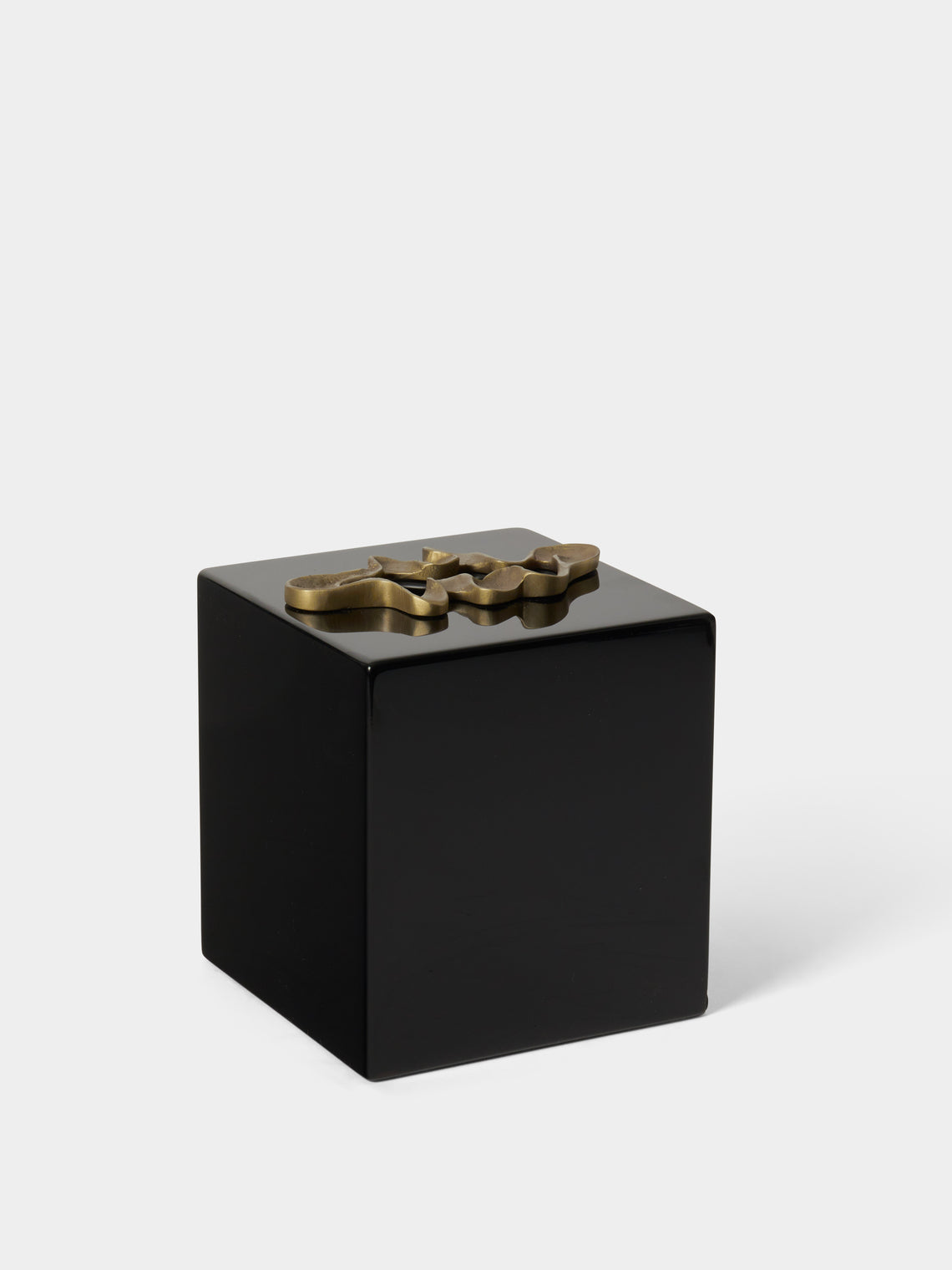 Viya - Saffron Lacquered Wood Tissue Box - Black - ABASK