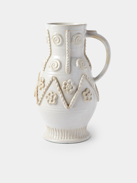 Antique and Vintage - 1940s Émile Tessier Ceramic Vase (12.5in/32cm) - White - ABASK - 