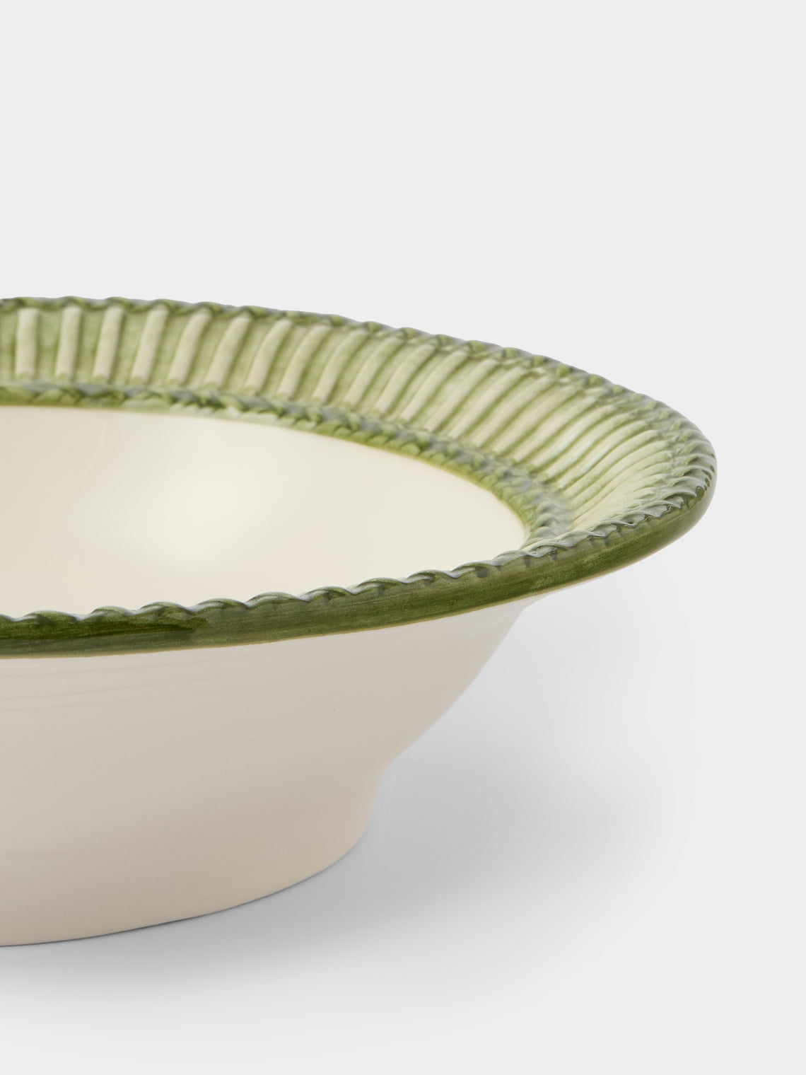 Tessalume Ceramiche - Wicker Hand-Painted Ceramic Small Salad Bowl - Light Green - ABASK