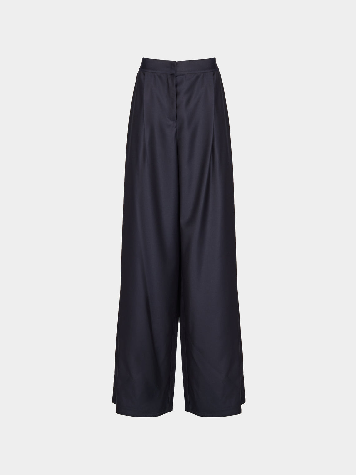Dusan - Tasmania Wool Wide-Leg Trousers | Size: S - Navy - ABASK - 