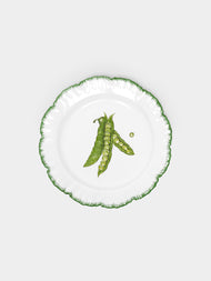Atelier Soleil - Vegetable Garden Peas Hand-Painted Ceramic Side Plate -  - ABASK - 