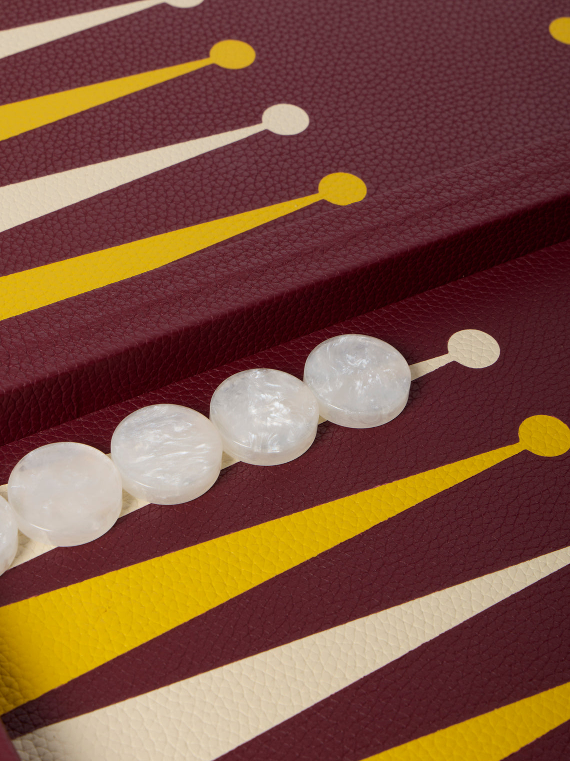 Belotier - Leather Large Backgammon Set - Burgundy - ABASK