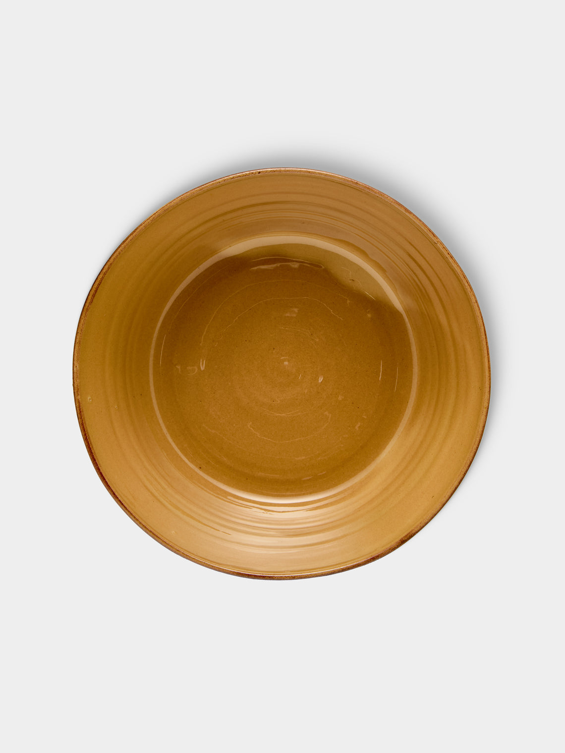 Poterie d’Évires - Flowers Hand-Painted Ceramic Small Handled Serving Bowl - Dark brown - ABASK