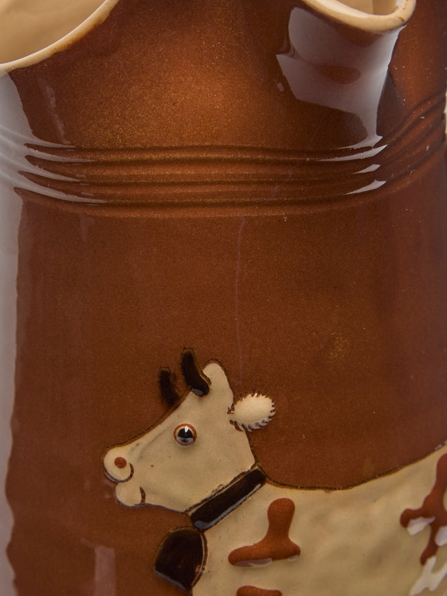 Poterie d’Évires - Cows Hand-Painted Ceramic Large Milk Jug - Light brown - ABASK