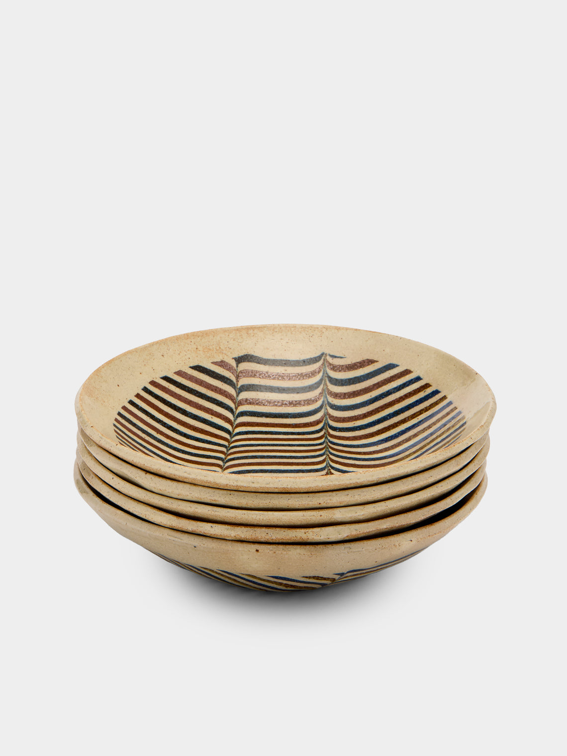 Makidani-gama - No. 1 Nerikomi Ceramic Plates – 10in/25cm (Set of 5) - Multiple - ABASK