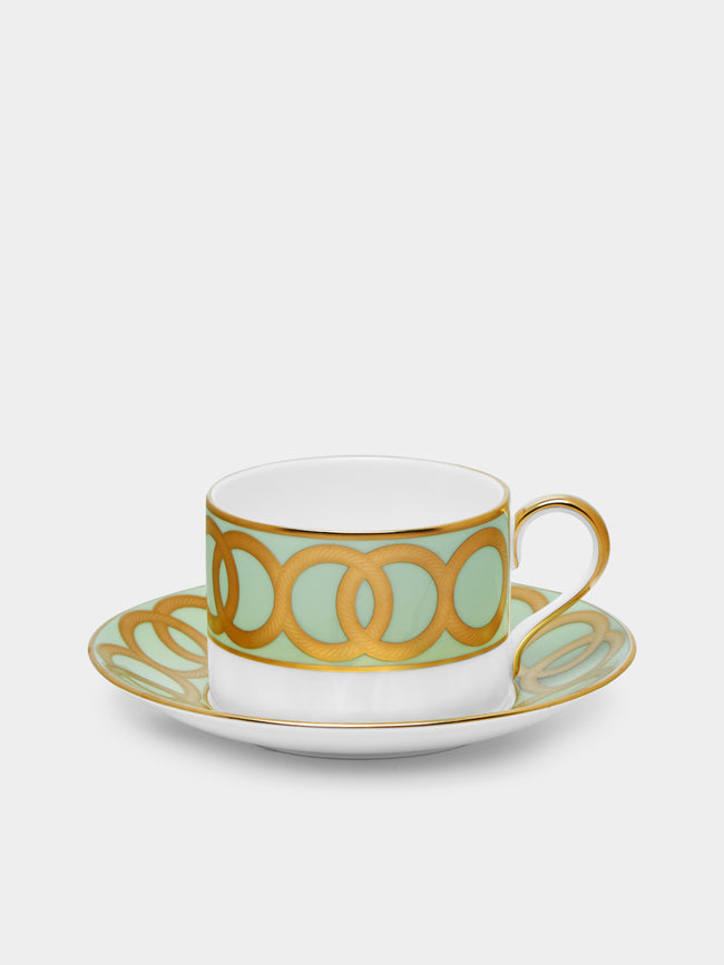 Royal Crown Derby - Riviera Dream Hand-Painted Bone China Teacup and Saucer -  - ABASK - 