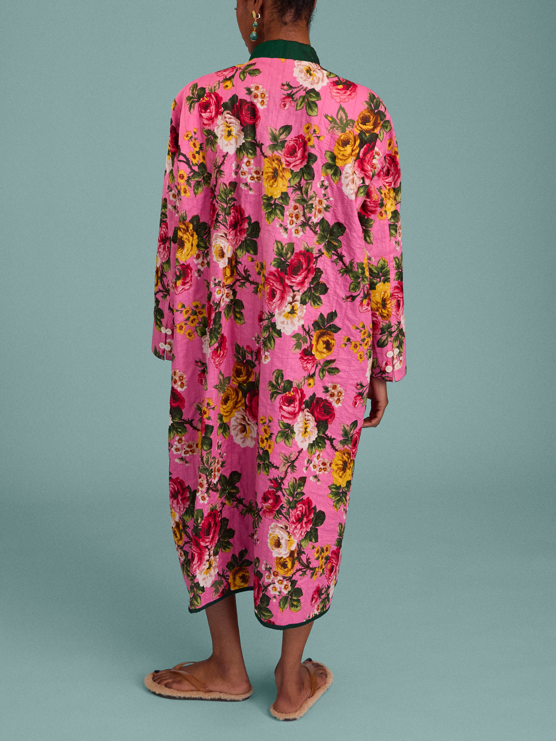 Nazzy Beglari - Hand-Loomed Ikat Cotton Reversible Chapan-Style Robe | One Size - Multiple - ABASK