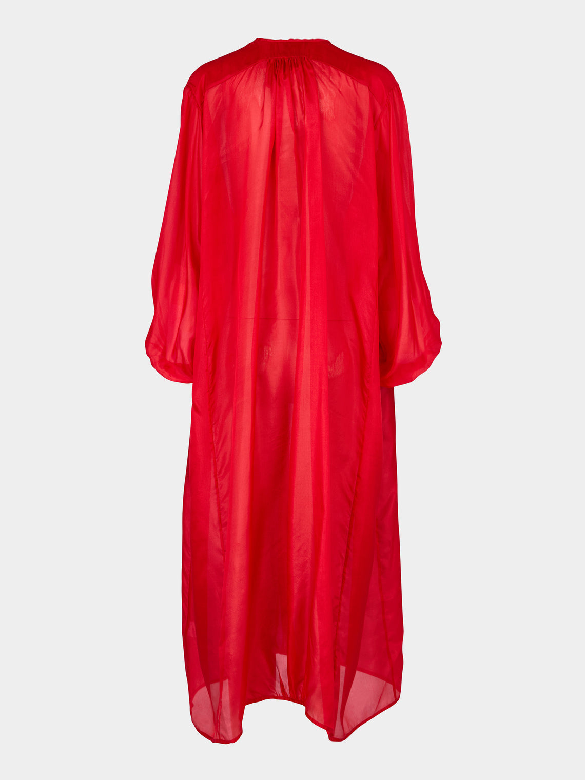 Les Vacances D'Irina - The Hazy Nipple Silk Long Dress | One Size - Red - ABASK
