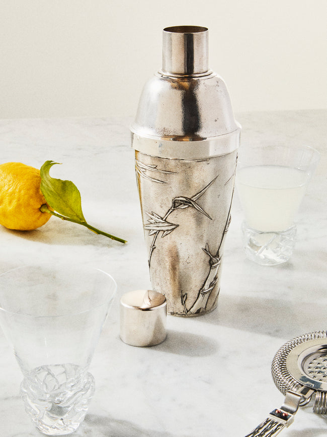 Antique and Vintage - 1930s Zeewo Solid Silver Bamboo Cocktail Shaker - Silver - ABASK