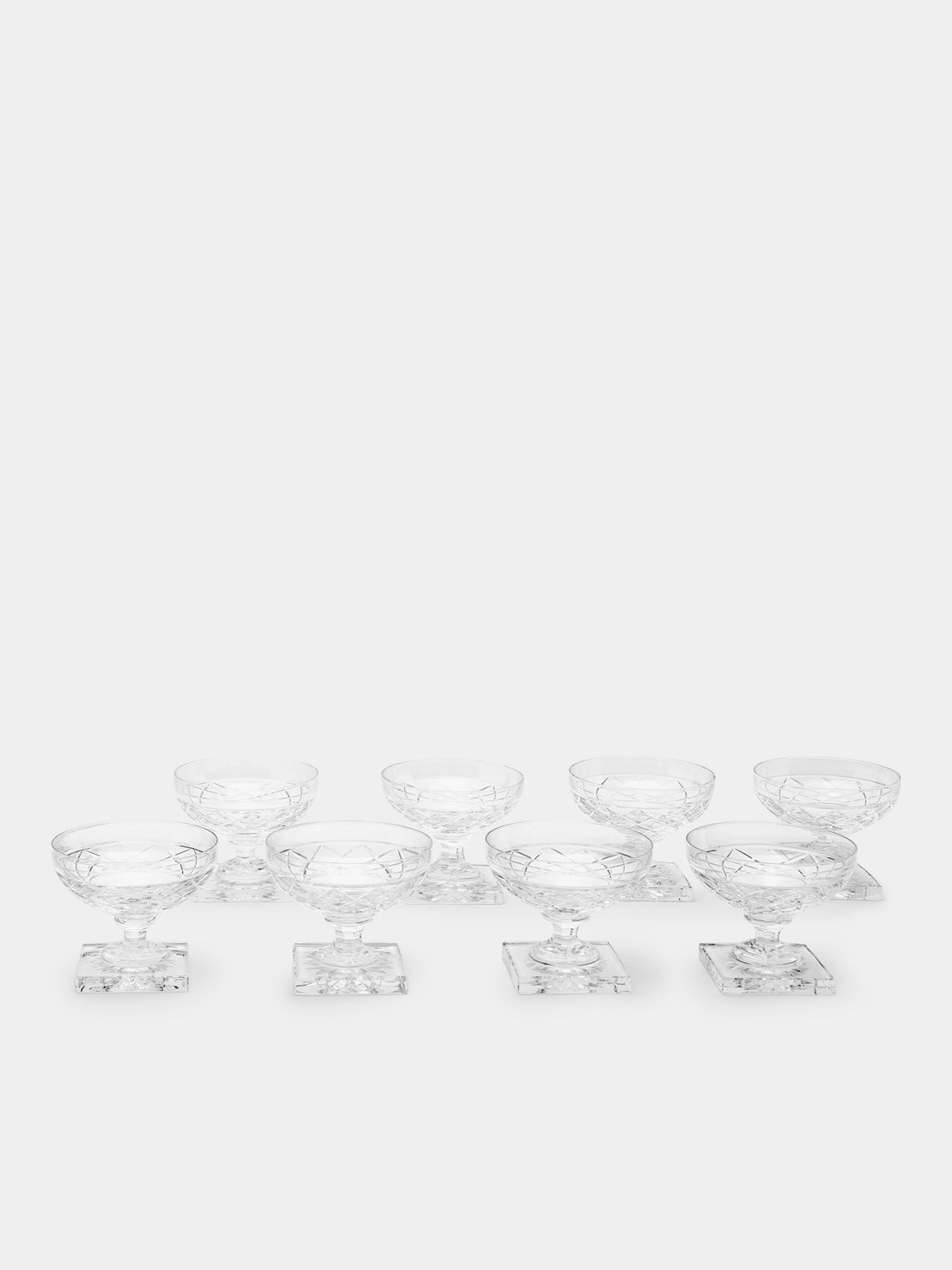 Antique and Vintage - 1930s Val Saint Lambert Crystal Champagne Coupes (Set of 8) -  - ABASK