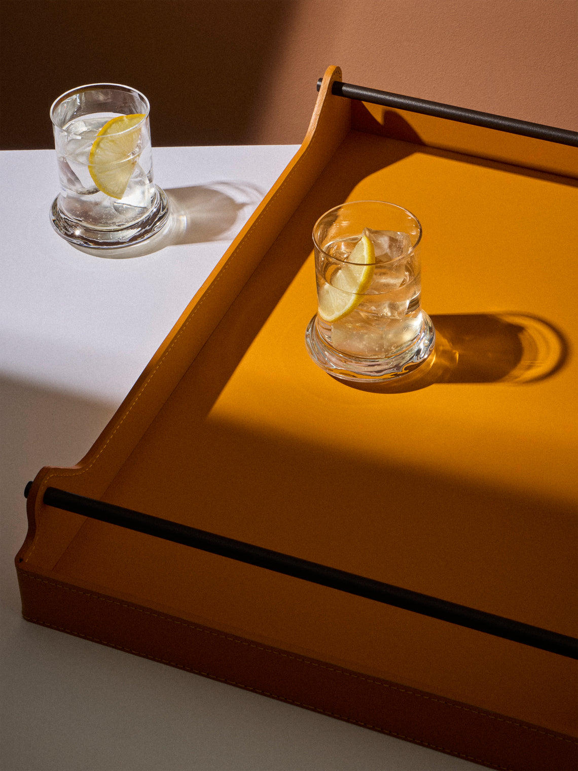 RUDI - Circuit Leather Tray (20in/50.5cm) - Orange - ABASK