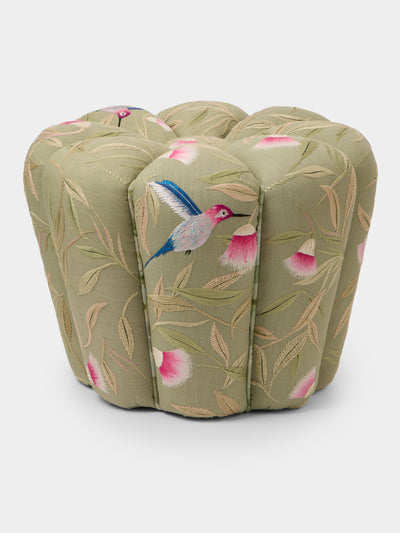 Bokja - Cynzia Embroidered Linen Pouf - Multiple - ABASK - 
