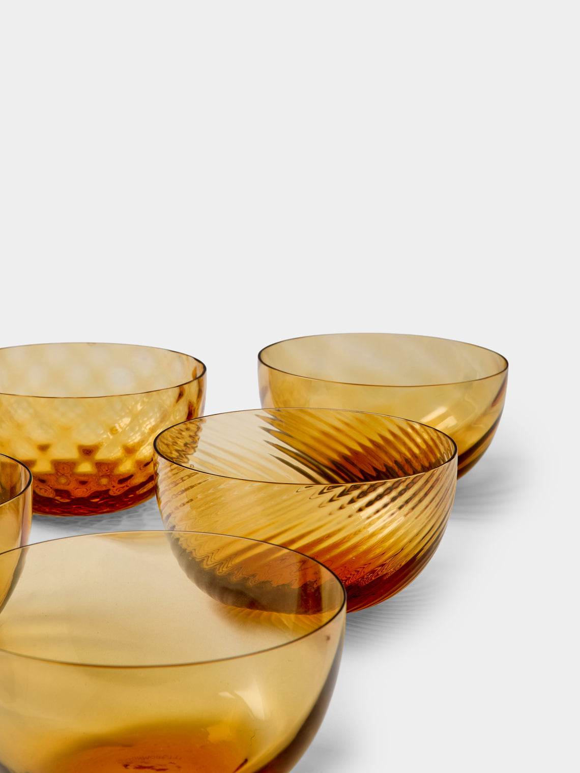 NasonMoretti - | Set of 6 | Idra Hand-Blown Murano Glass Dessert Bowls - Yellow - ABASK