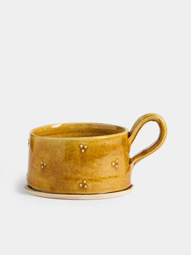 Neville Tatham - Slipware Teacups (Set of 4) - Yellow - ABASK - 