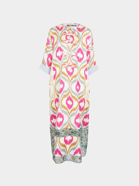 Nazzy Beglari - Hand-Loomed Ikat Silk and Cotton Dress | One Size -  - ABASK - 