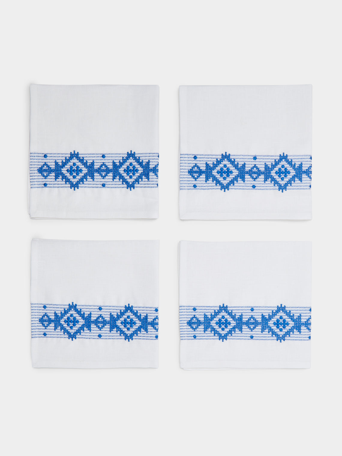 The Table Love - Folklore Hand-Embroidered Linen Napkins (Set of 4) -  - ABASK