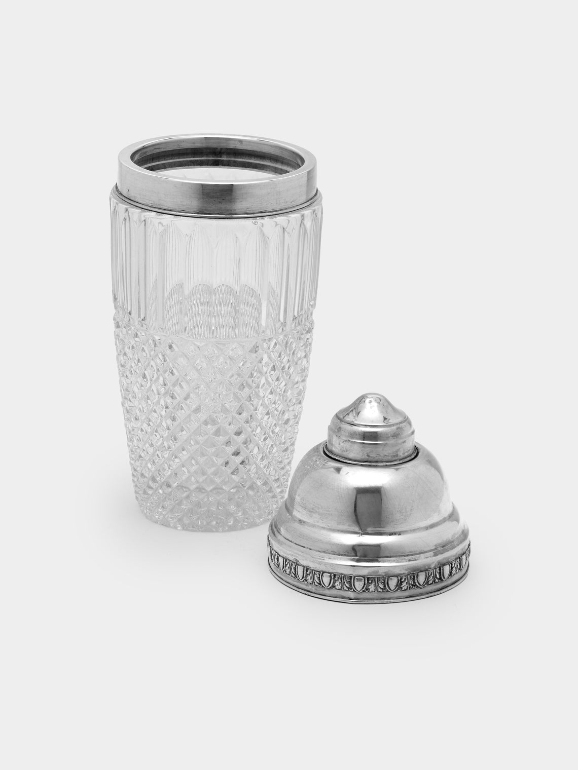 Antique and Vintage - 1930s Solid Silver and Crystal Cocktail Shaker and Ice Bucket Set -  - ABASK