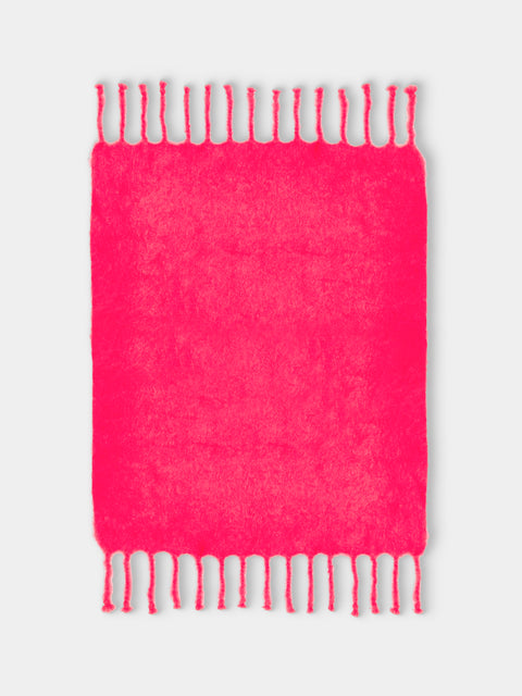 Lena Rewell - Handwoven Solid Mohair Blanket (72in/1.8m) - Pink - ABASK - 
