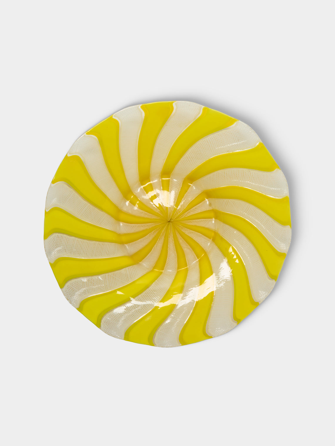 Antique and Vintage - 20th-Century Venetian Glass Trinket Tray (7in/17.5cm) - Yellow - ABASK