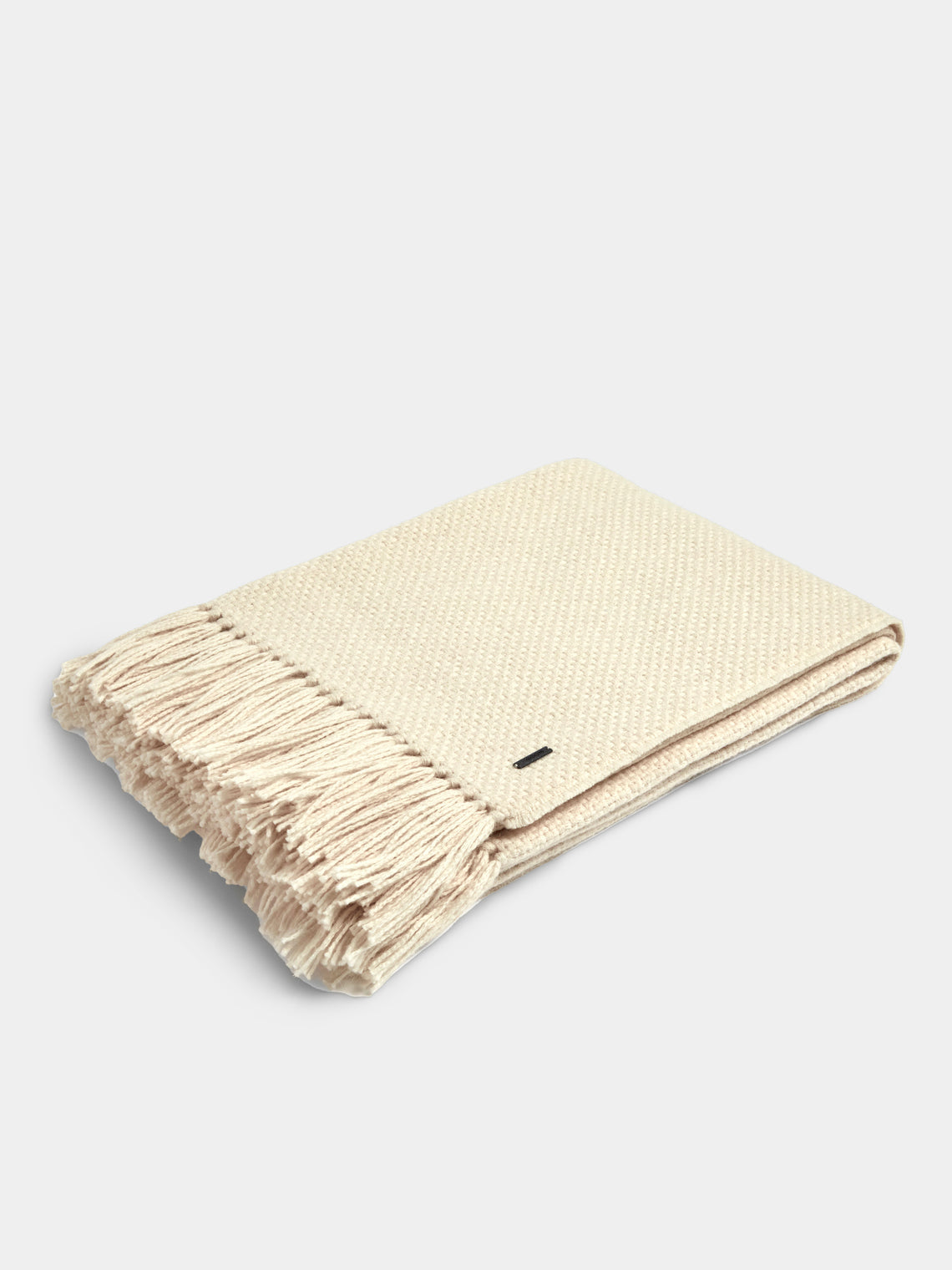 de Le Cuona - Baby Alpaca Fringed Throw (78.5in/2m) - Cream - ABASK