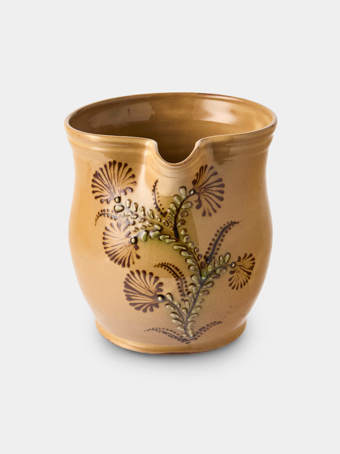 Poterie d’Évires - Flowers Hand-Painted Ceramic Medium Jug - Cream - ABASK