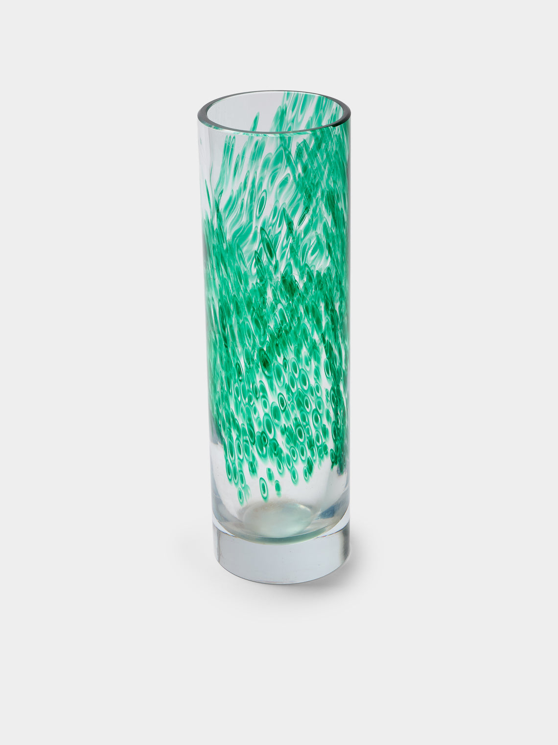 Antique and Vintage - 1970s Vistosi Glass Vase (13in/33cm) - Green - ABASK - 