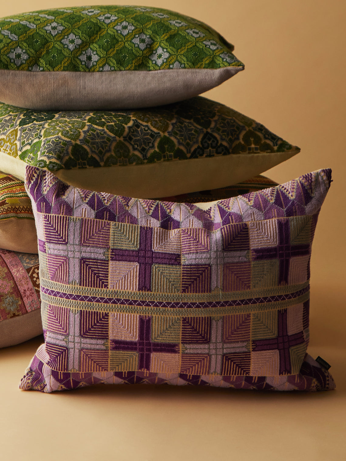 Kissweh - Ensaf Hand-Embroidered Cotton Cushion -  - ABASK