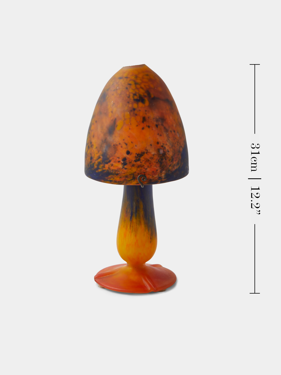 Antique and Vintage - Early-20th-Century Art Nouveau Mushroom Glass Table Lamp - Orange - ABASK