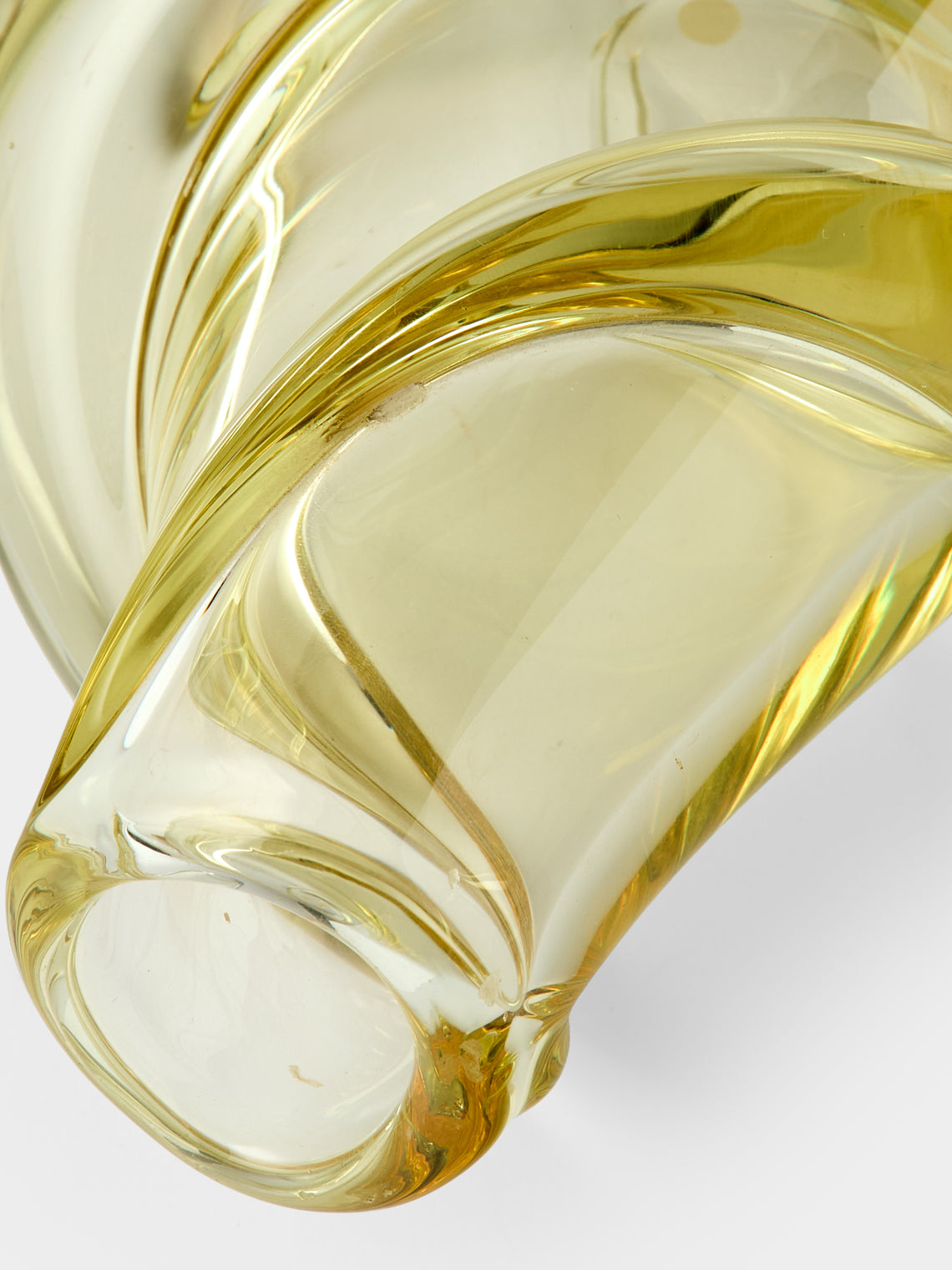 Antique and Vintage - Mid-Century Glass Vase (6.5in/16.5cm) - Yellow - ABASK