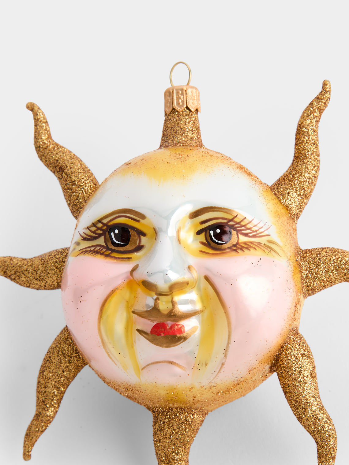 ABASK Decorations - Sun and Moon Hand-Blown Glass Baubles (Set of 2) - Yellow - ABASK