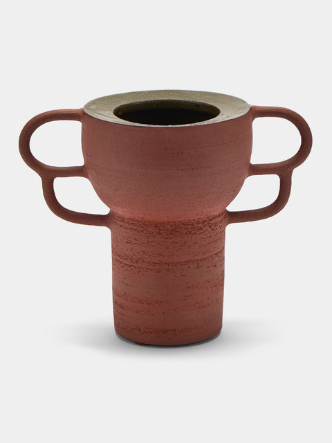 Andrea Tsang - Vessel 014 Stoneware Vase (9.5in/24cm) - Brown - ABASK - 