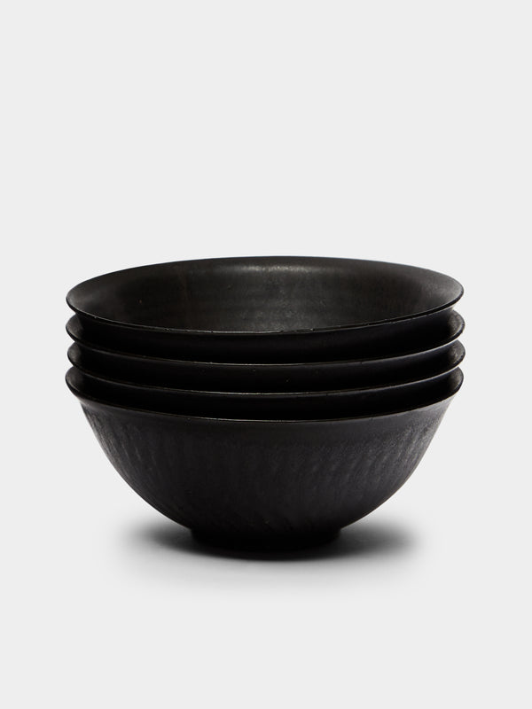 Lee Song-am - Black Clay Bowls (Set of 4) -  - ABASK