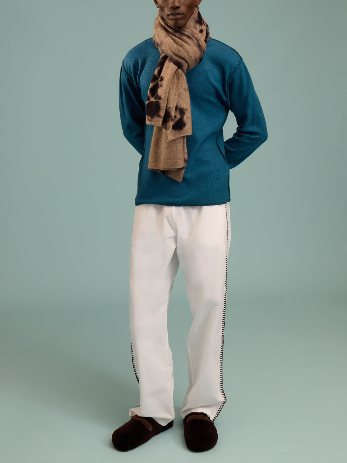 Denis Colomb - Fuzzy Brushed Cashmere Crew-Neck Sweater | Size: M - Blue - ABASK