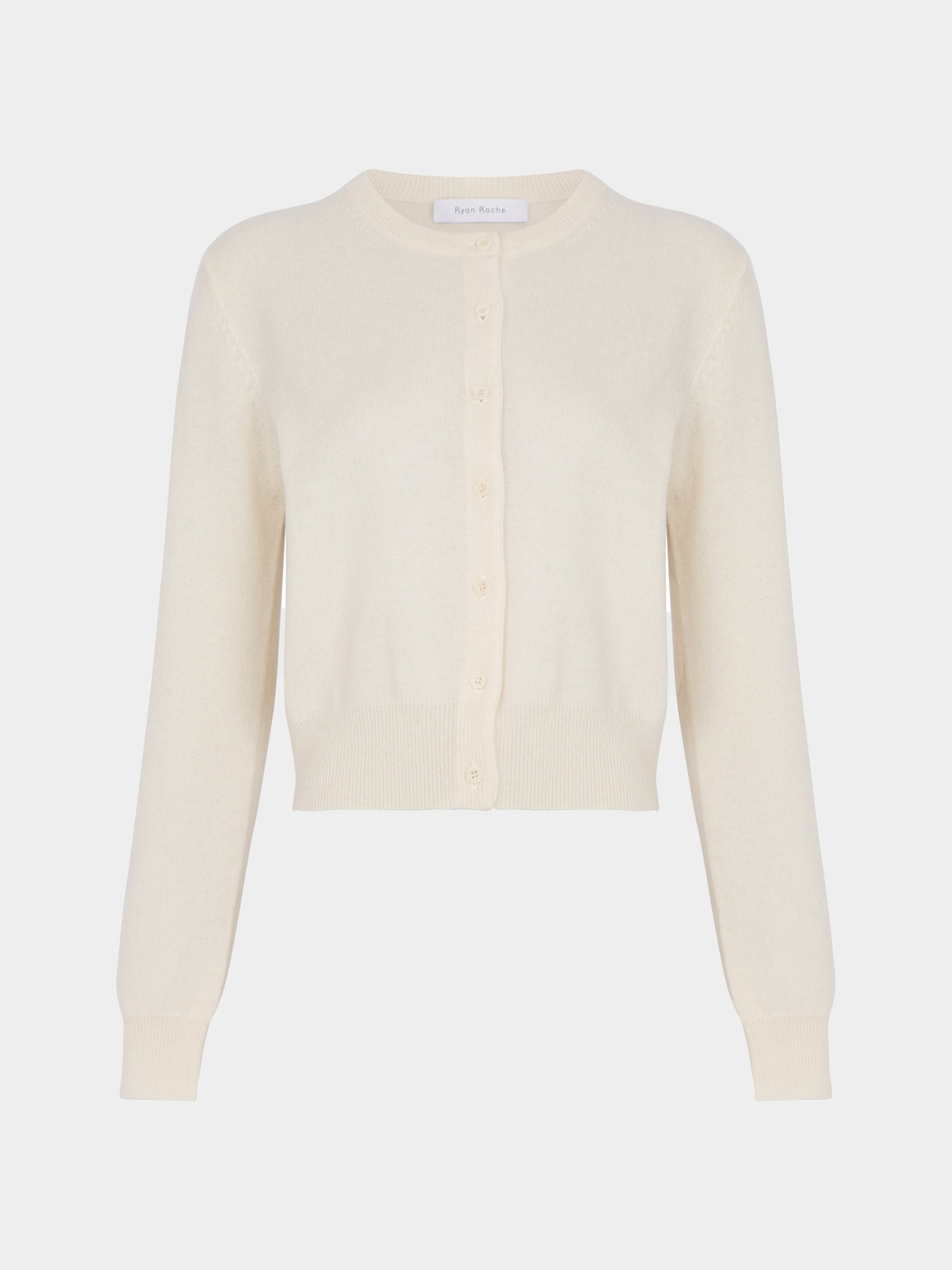 Ryan Roche - Cashmere Cropped Crew-Neck Cardigan -  - ABASK - 