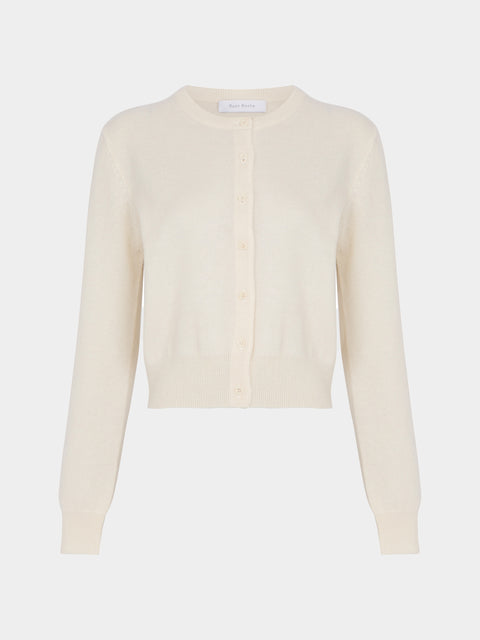 Ryan Roche - Cashmere Cropped Crew-Neck Cardigan -  - ABASK - 
