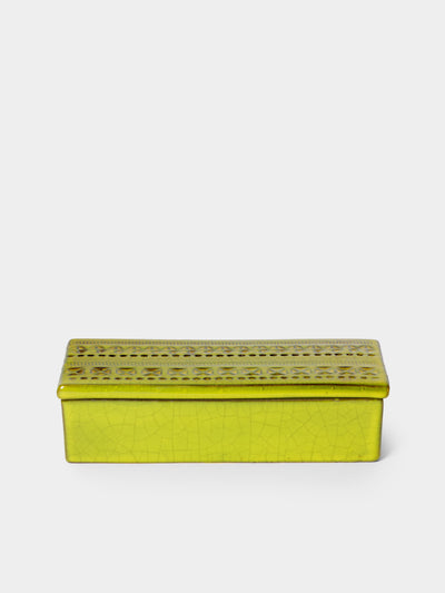 Bitossi Ceramiche - 1959 Rimini Giallo Ceramic Lidded Box - Green - ABASK - 