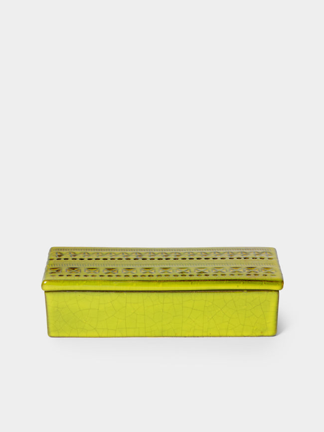 Bitossi Ceramiche - 1959 Rimini Giallo Ceramic Lidded Box - Green - ABASK - 