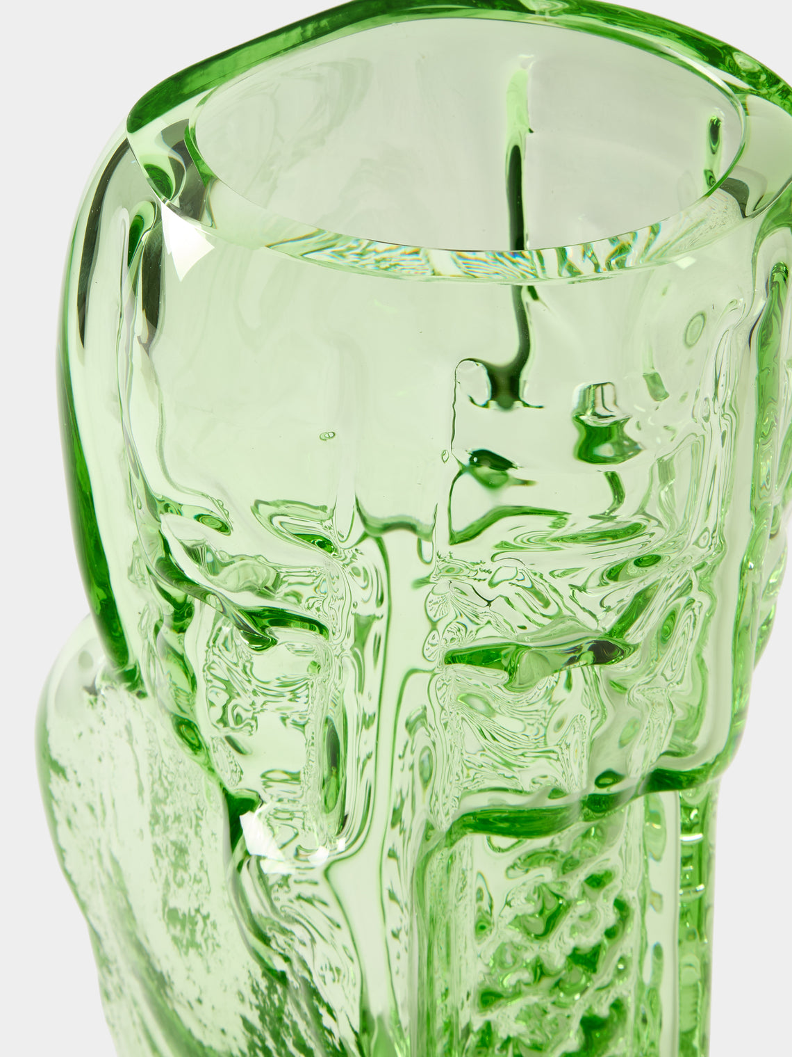 Hana Hillerová - Remix Hand-Blown Glass Vessel (13.5in/35cm) - Green - ABASK