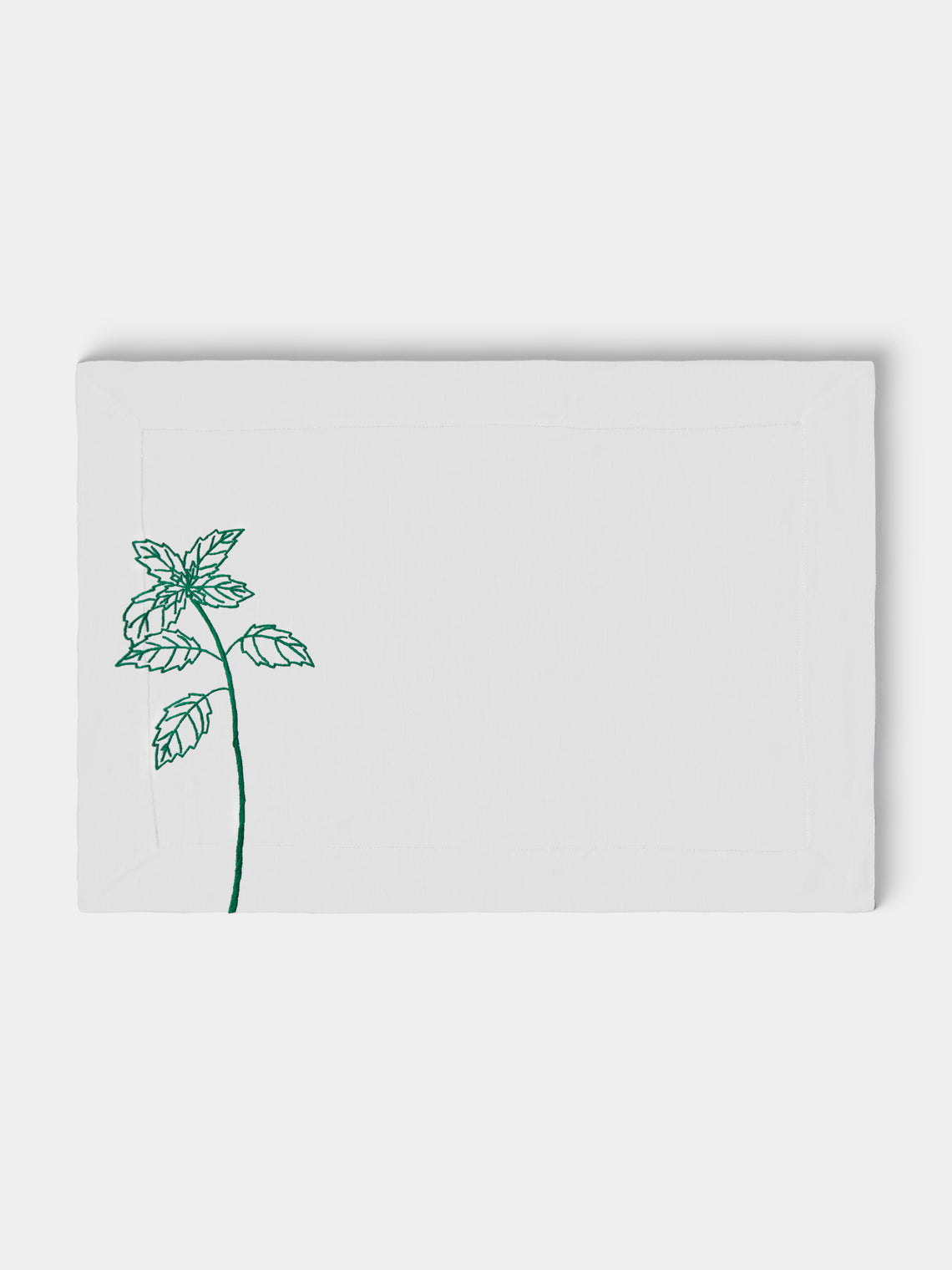 Taf Firenze - | Set of 8 | Floral Hand-Embroidered Linen Placemats - White - ABASK