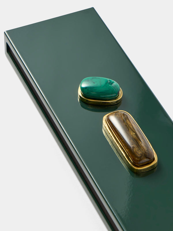Droulers - Luce Brass and Resin Long Matchbox - Green - ABASK