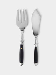 Eichenlaub - Resin Old German Fish Serving Fork and Knife (Set of 2 Pieces) - Black - ABASK - 
